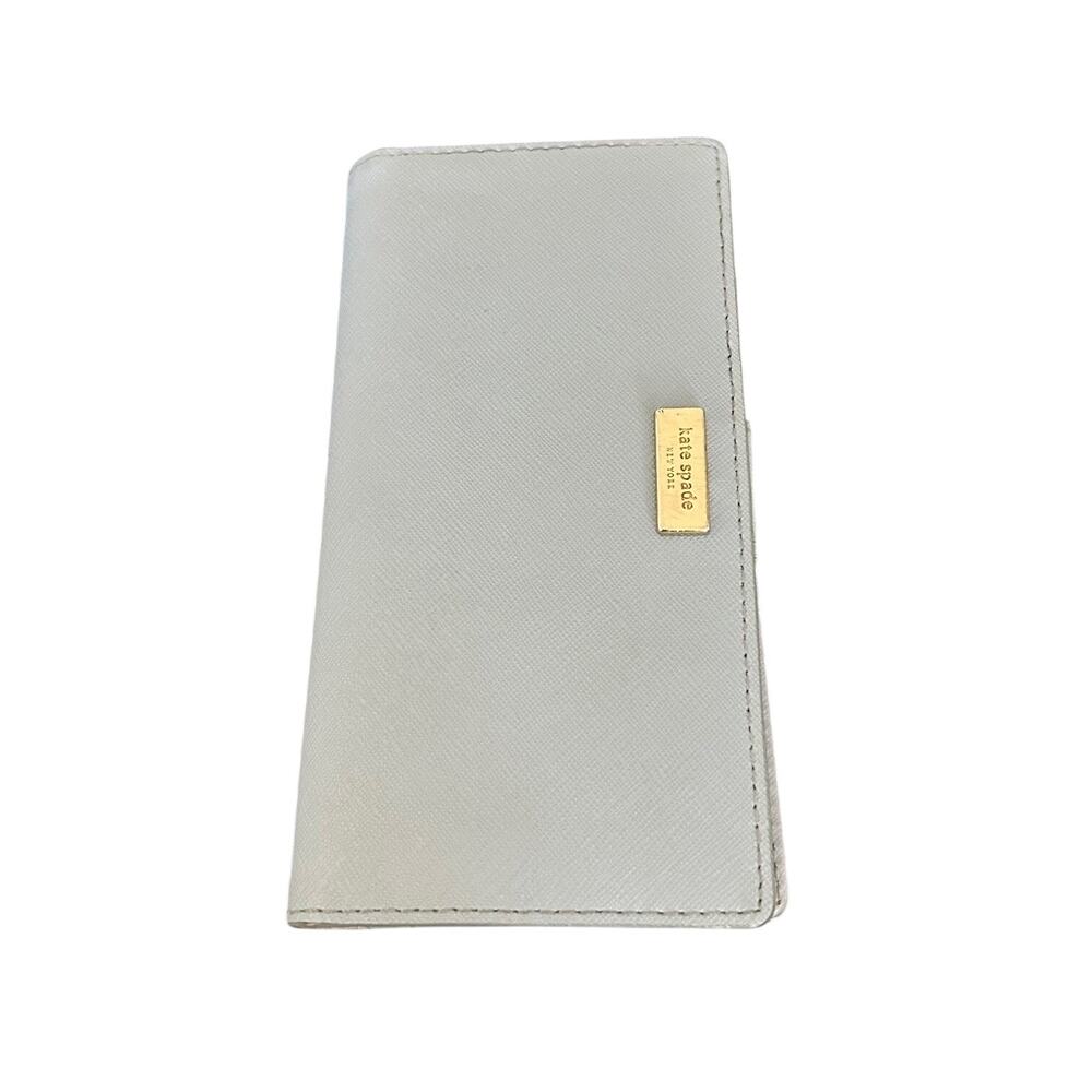 Kate Spade Wallet Powder Blue Leather Card Holder ID Designer Classic Minimalist - Picture 8 of 8